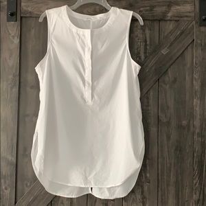 Athleta white long tunic blouse